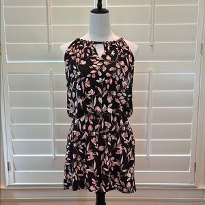 White House Black Market Pink and Black Halter Jumpsuit